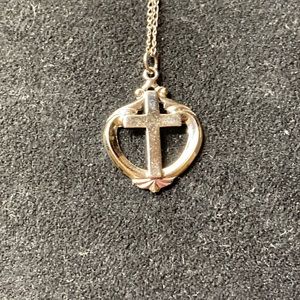 Sterling silver cross on 18 inch chain